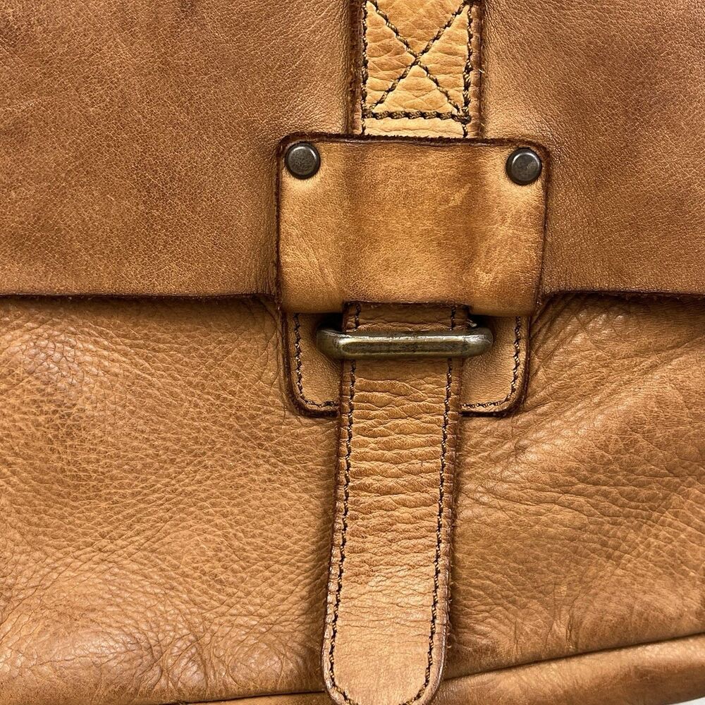 Harbour 2nd Leather Crossbody Bag Brown Magnetic Flap Zipper Pockets - Picture 6 of 11